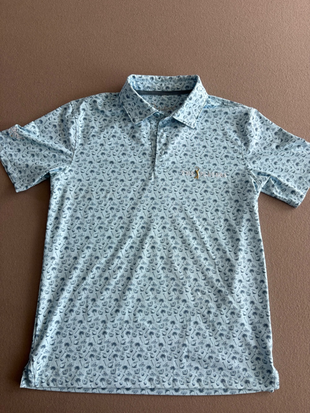Kids' Light Blue Printed TPC Polo Shirt with Subtle Motif